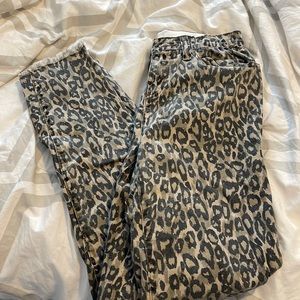 Cheetah frayed Jeans